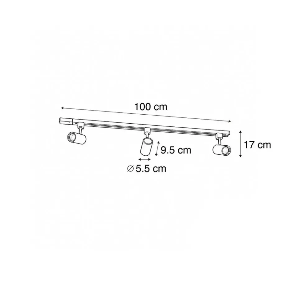 Qazqa railverlichting set iconic jeana wit gu10