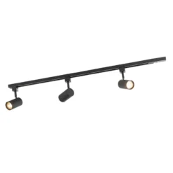 Qazqa railverlichting set iconic jeana zwart gu10