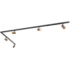 Qazqa railverlichting set jeana bronskleurig gu10