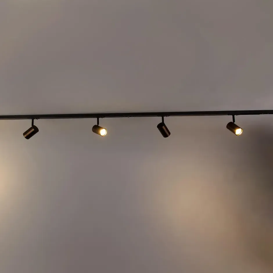Qazqa railverlichting set jeana bronskleurig gu10