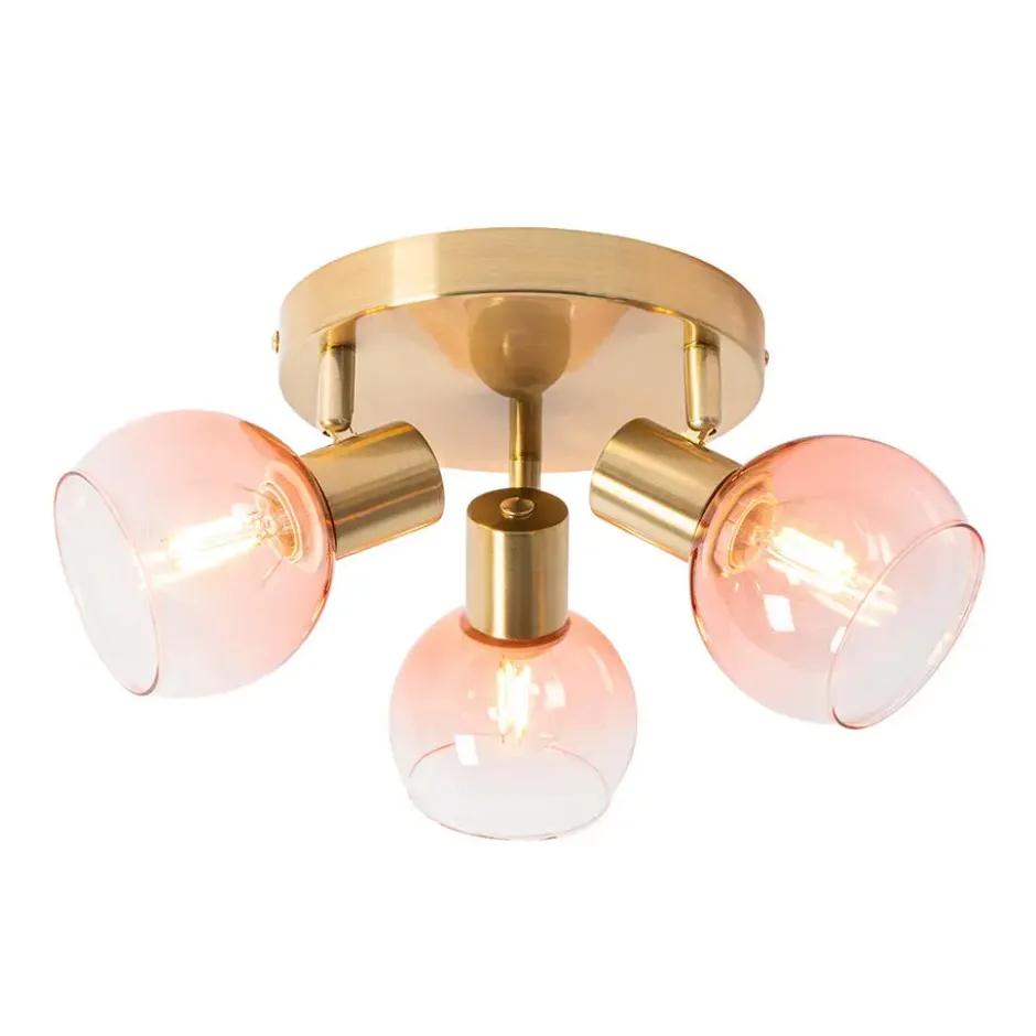 Qazqa richtbare spot vidro roze e14