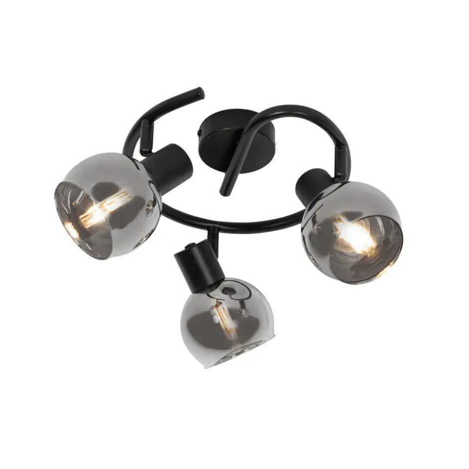 Qazqa richtbare spot vidro zwart e14