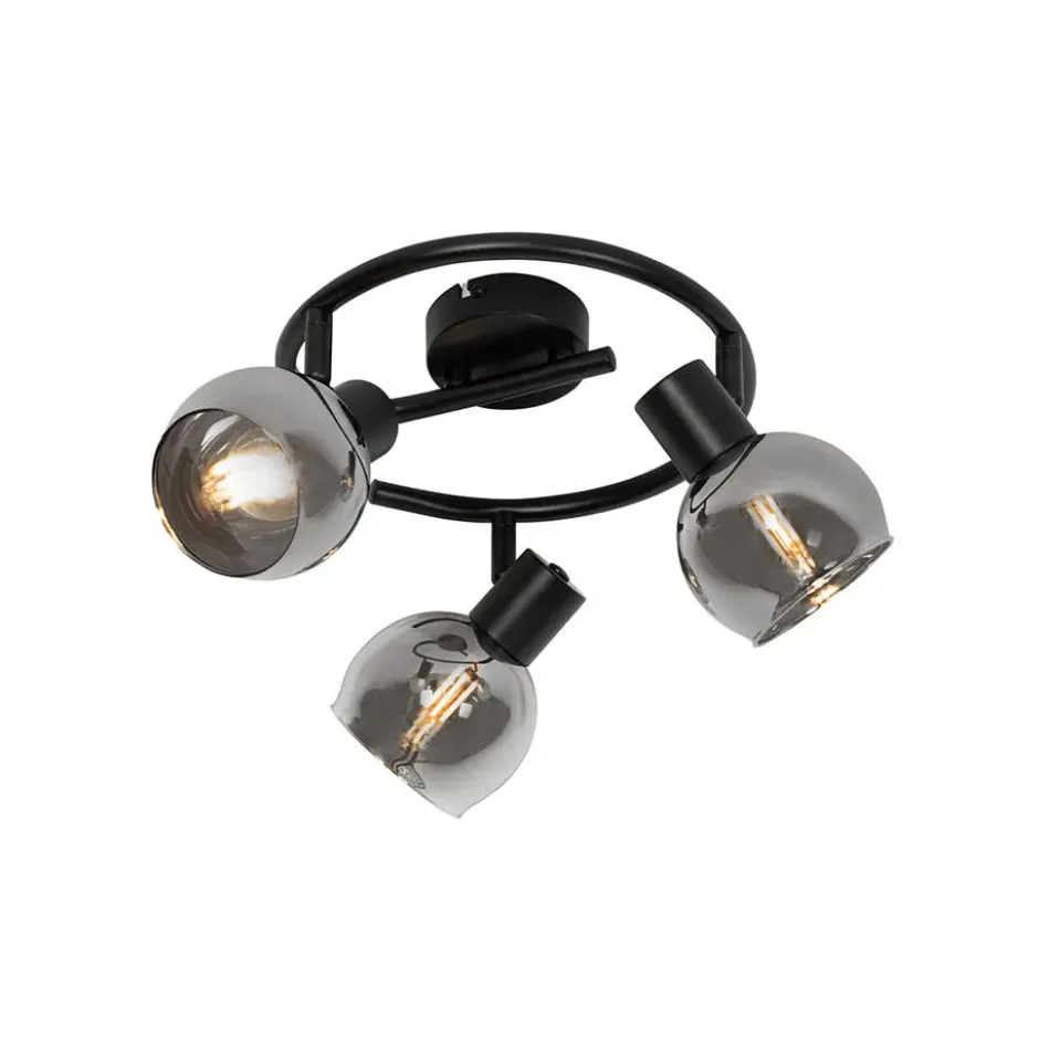 Qazqa richtbare spot vidro zwart e14