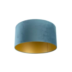 Qazqa rond cilinder velours blauw