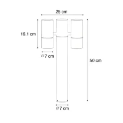 Qazqa sokkellamp duo zwart gu10