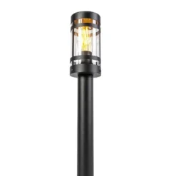 Qazqa sokkellamp gleam zwart e27