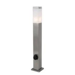 Qazqa sokkellamp malios zilverkleurig e27