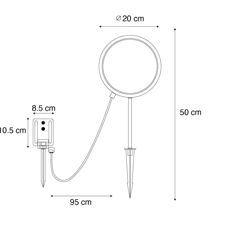 Qazqa solar lamp adalind zwart geïntegreerde led