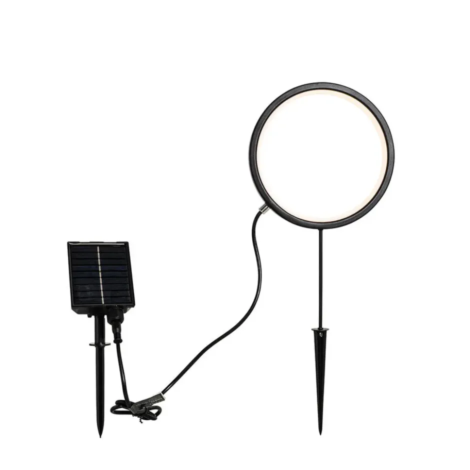 Qazqa solar lamp adalind zwart geïntegreerde led