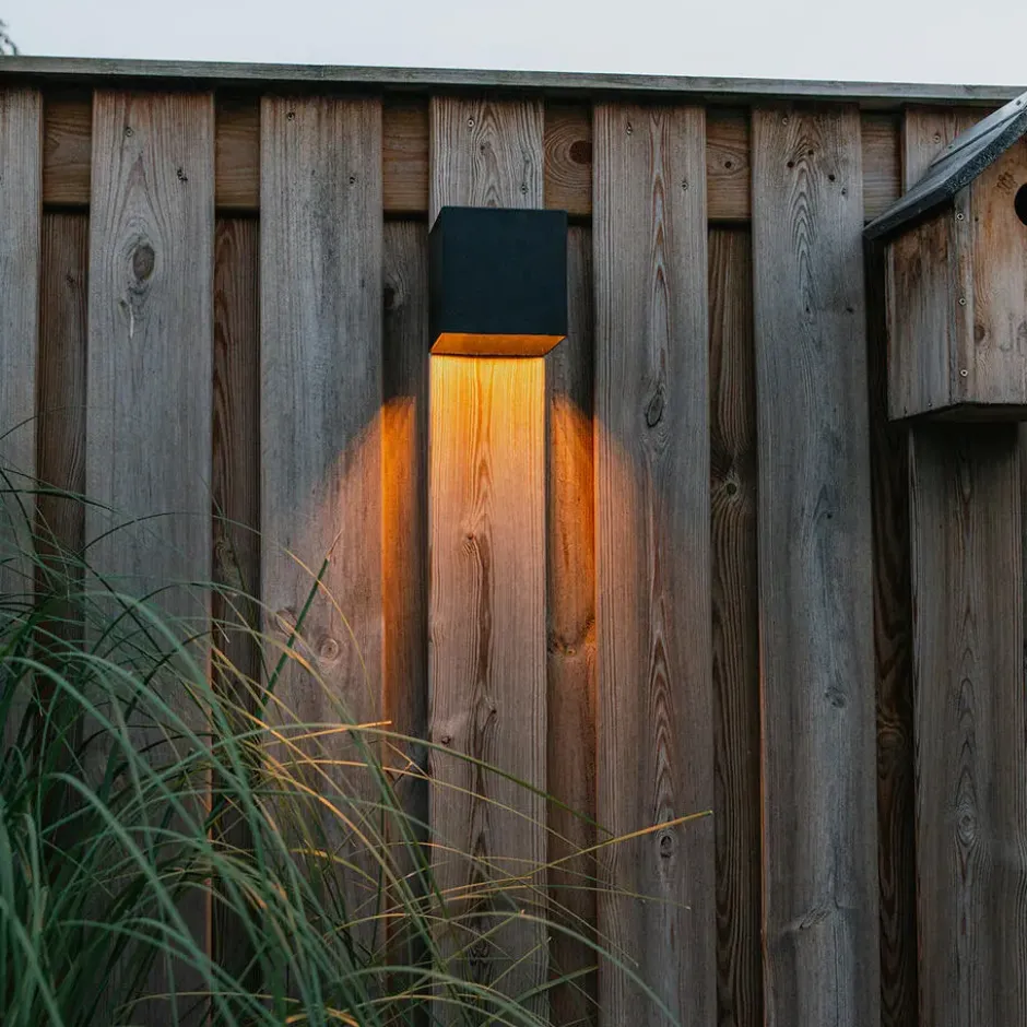 Qazqa solar lamp charlotte zwart geïntegreerde led