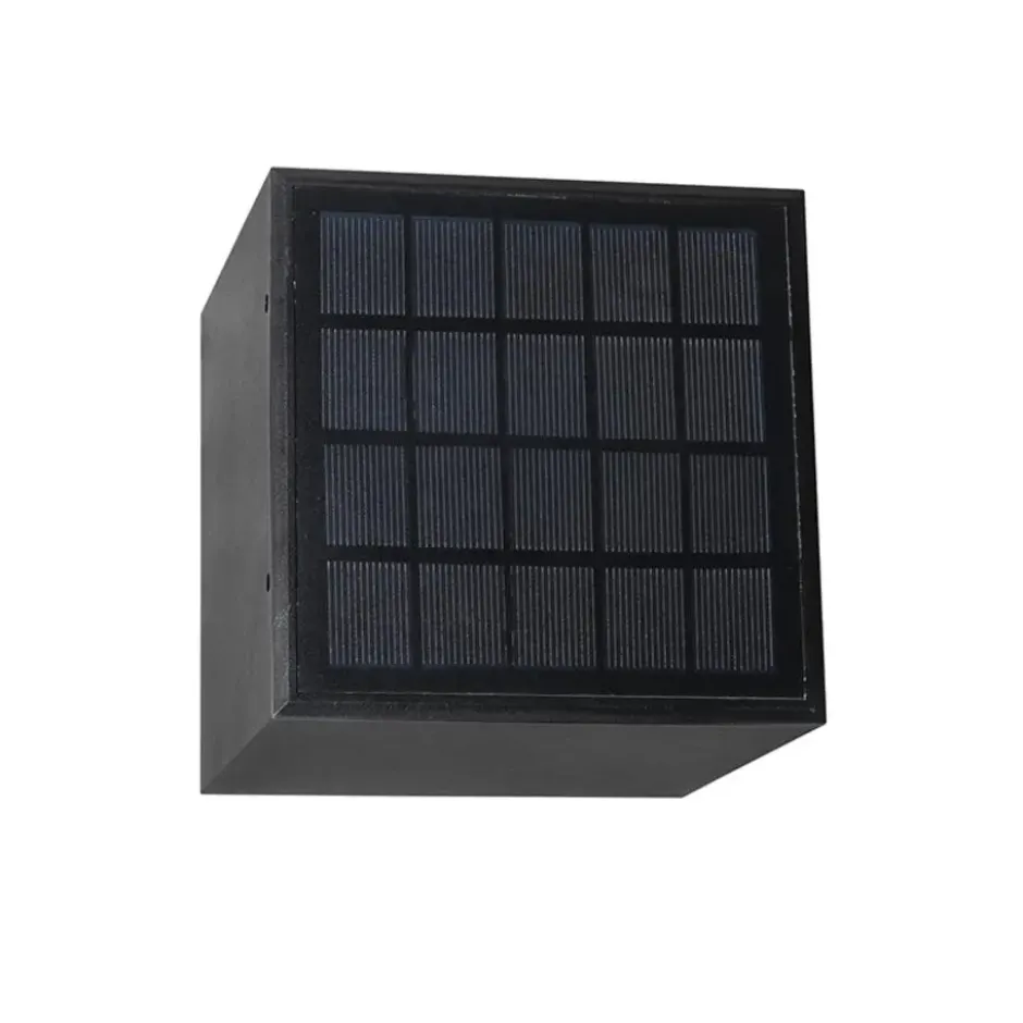 Qazqa solar lamp charlotte zwart geïntegreerde led