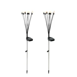 Qazqa solar lamp firefly zwart geïntegreerde led