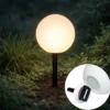 Qazqa solar lamp ludger wit geïntegreerde led