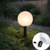 Qazqa solar lamp ludger wit geïntegreerde led