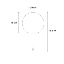 Qazqa solar lamp ludger wit geïntegreerde led