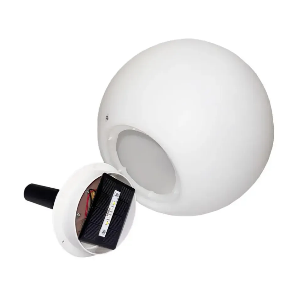 Qazqa solar lamp ludger wit geïntegreerde led