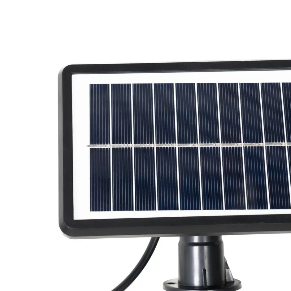 Qazqa solar lichtsnoer russell zwart geïntegreerde led