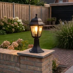 Qazqa staande buitenlamp capital zwart e27