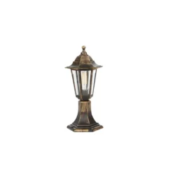 Qazqa staande buitenlamp new haven goudkleurig e27