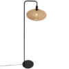 Qazqa staande lamp met kap bida zwart e27