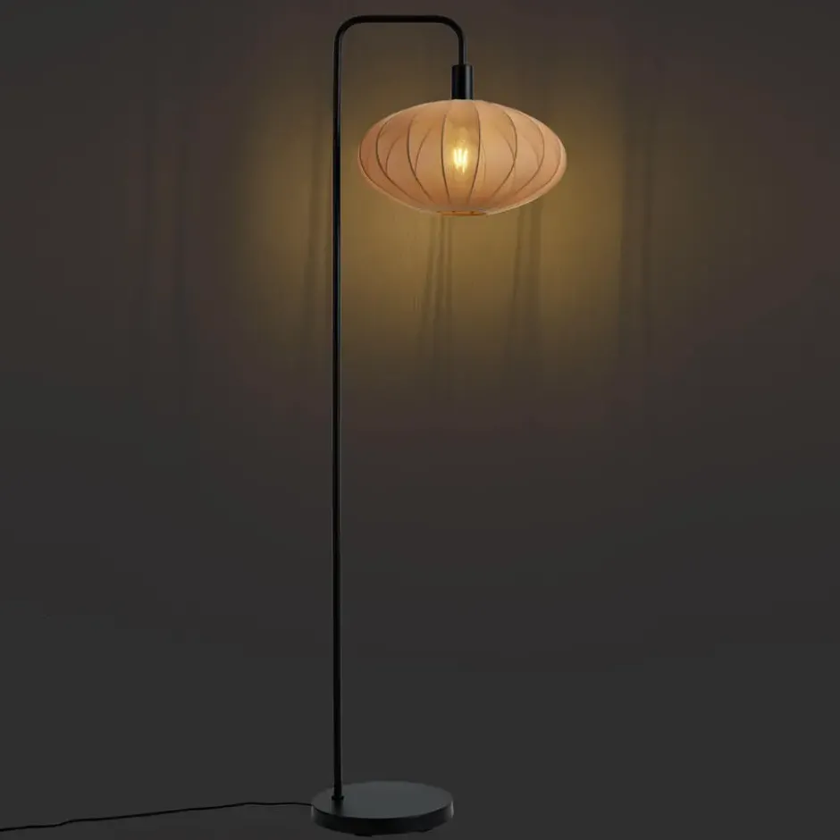 Qazqa staande lamp met kap bida zwart e27