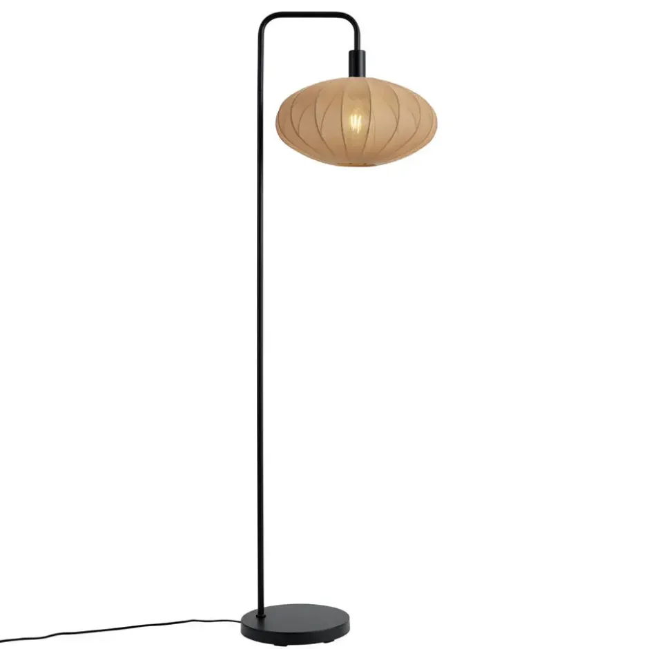 Qazqa staande lamp met kap bida zwart e27