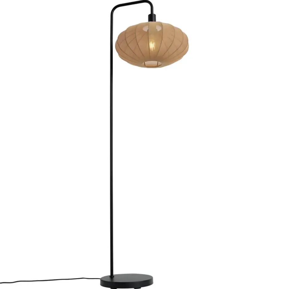 Qazqa staande lamp met kap bida zwart e27