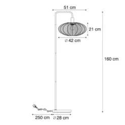 Qazqa staande lamp met kap bida beige e27