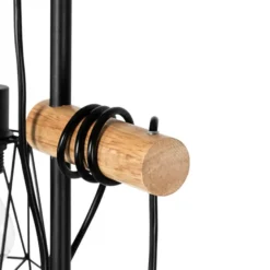 Qazqa staande lamp met kap dami-frame zwart e27
