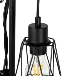 Qazqa staande lamp met kap dami-frame zwart e27