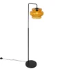 Qazqa staande lamp met kap denise oranje e27