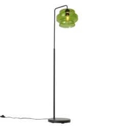 Qazqa staande lamp met kap denise groen e27