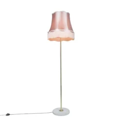 Qazqa staande lamp met kap kaso roze e27