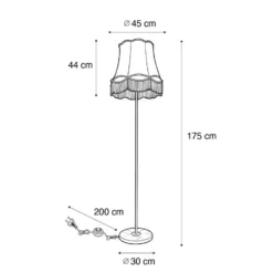 Qazqa staande lamp met kap kaso roze e27