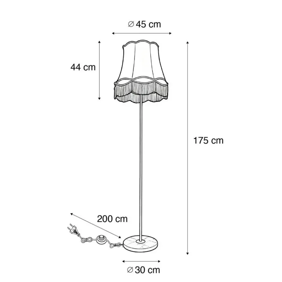 Qazqa staande lamp met kap kaso roze e27