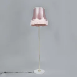 Qazqa staande lamp met kap kaso roze e27