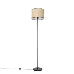 Qazqa staande lamp met kap kata beige e27