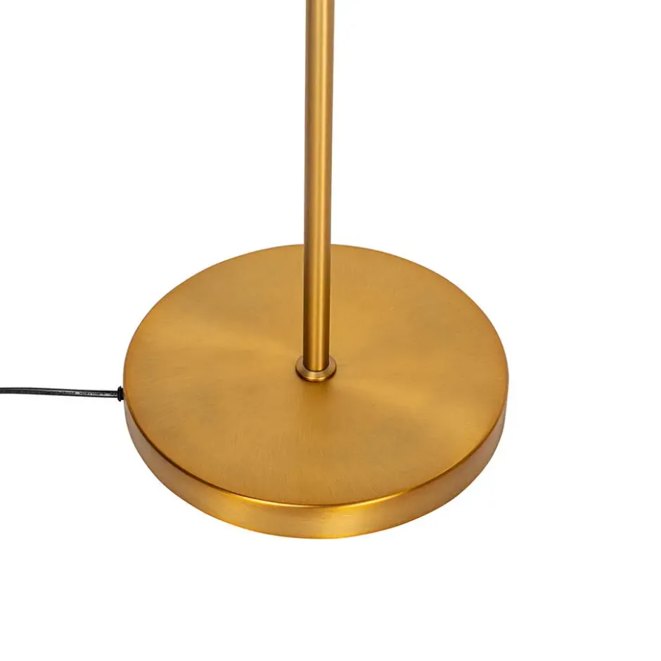 Qazqa staande lamp met kap ladas bronskleurig e27