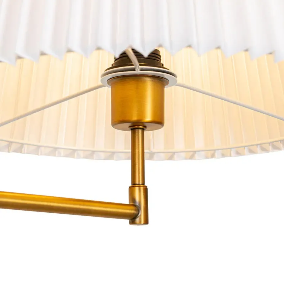 Qazqa staande lamp met kap ladas bronskleurig e27