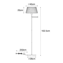 Qazqa staande lamp met kap ladas bronskleurig e27