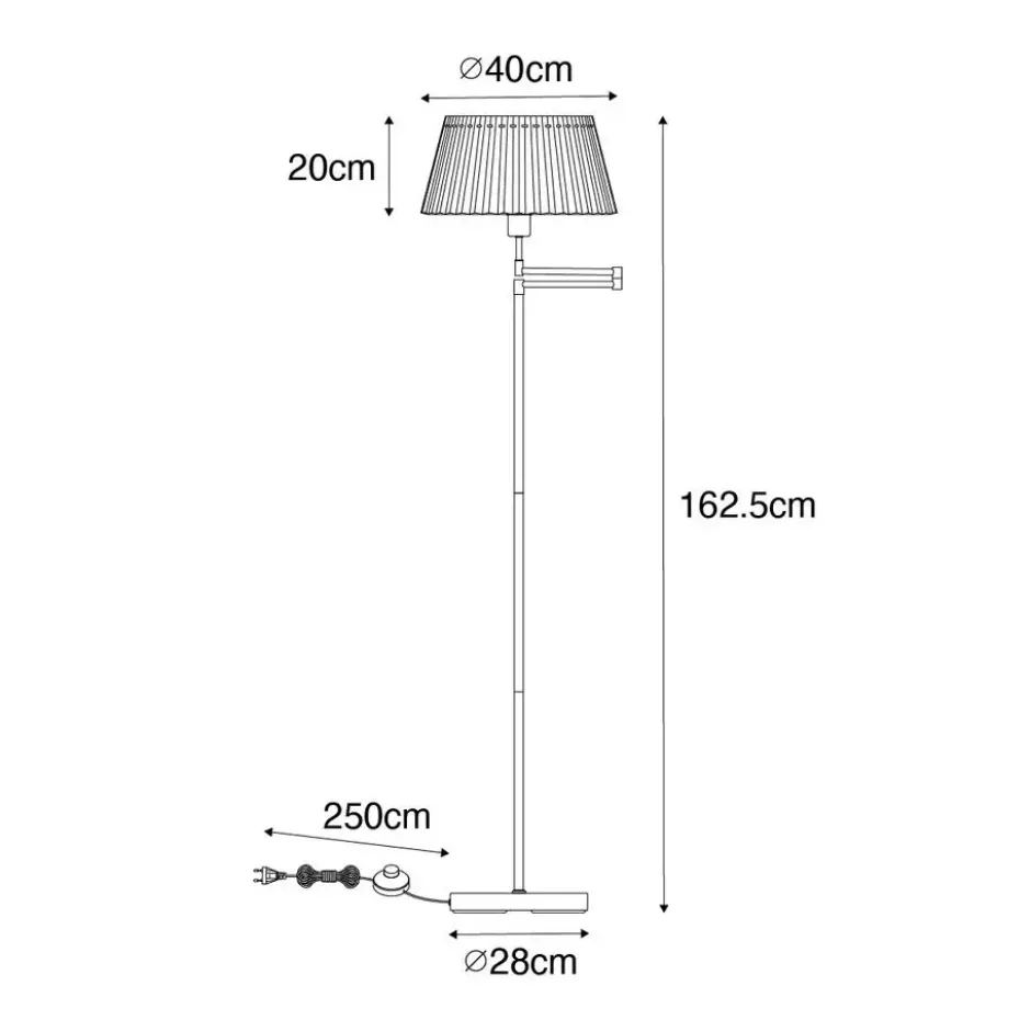 Qazqa staande lamp met kap ladas bronskleurig e27