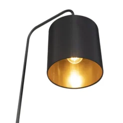 Qazqa staande lamp met kap lofty zwart e27