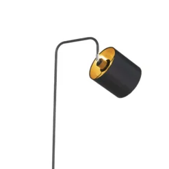 Qazqa staande lamp met kap lofty zwart e27