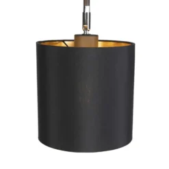 Qazqa staande lamp met kap lofty zwart e27