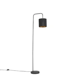 Qazqa staande lamp met kap lofty zwart e27