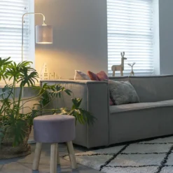 Qazqa staande lamp met kap lofty wit e27