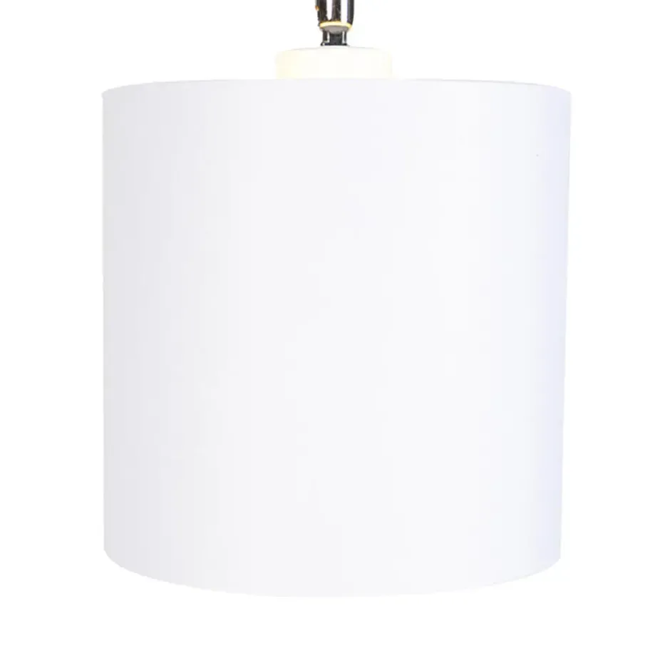 Qazqa staande lamp met kap lofty wit e27