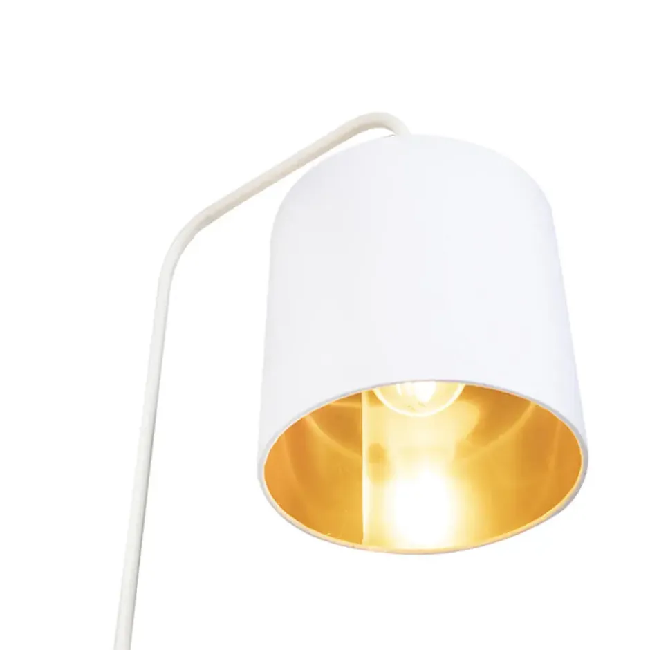 Qazqa staande lamp met kap lofty wit e27
