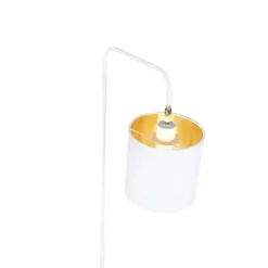 Qazqa staande lamp met kap lofty wit e27