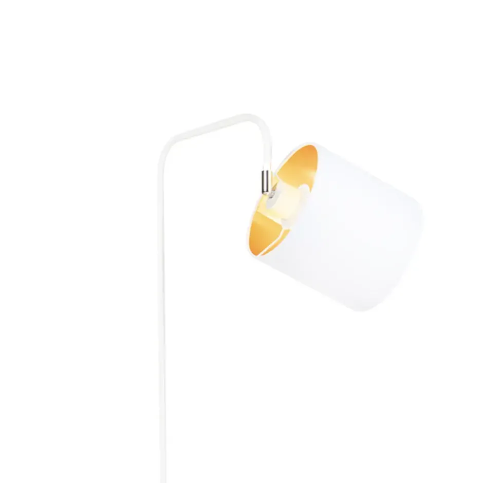 Qazqa staande lamp met kap lofty wit e27